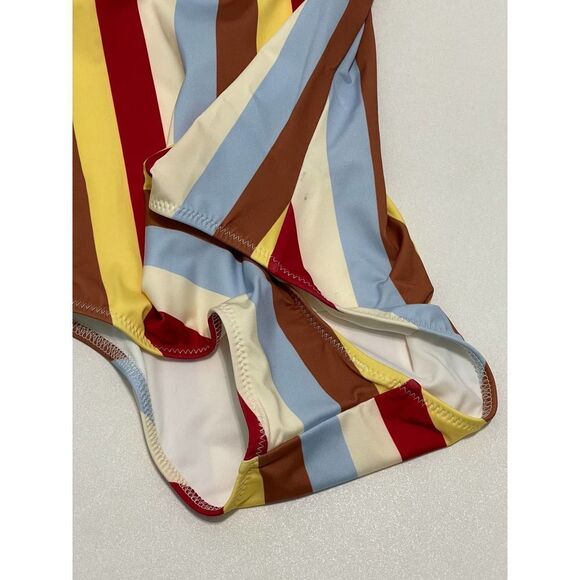 Solid & Striped Nina Multi Color‎ Striped One Piece Swimsuit Blue Red Yellow XS - Picture 9 of 12